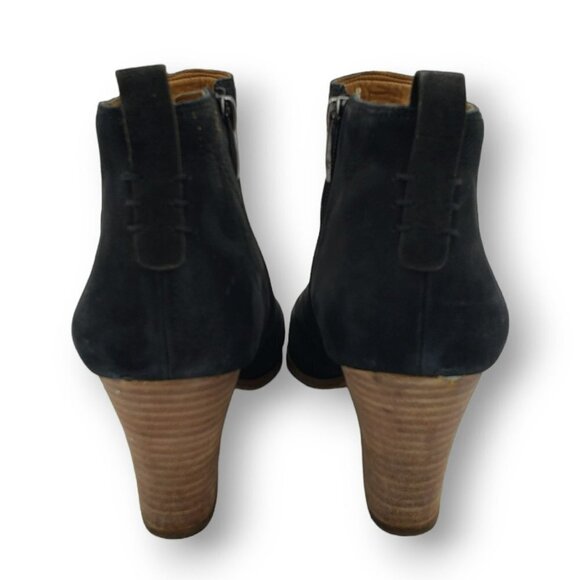 Franco Sarto Atlas Suede Ankle Zip Bootie Womens 10 Black - Picture 6 of 9